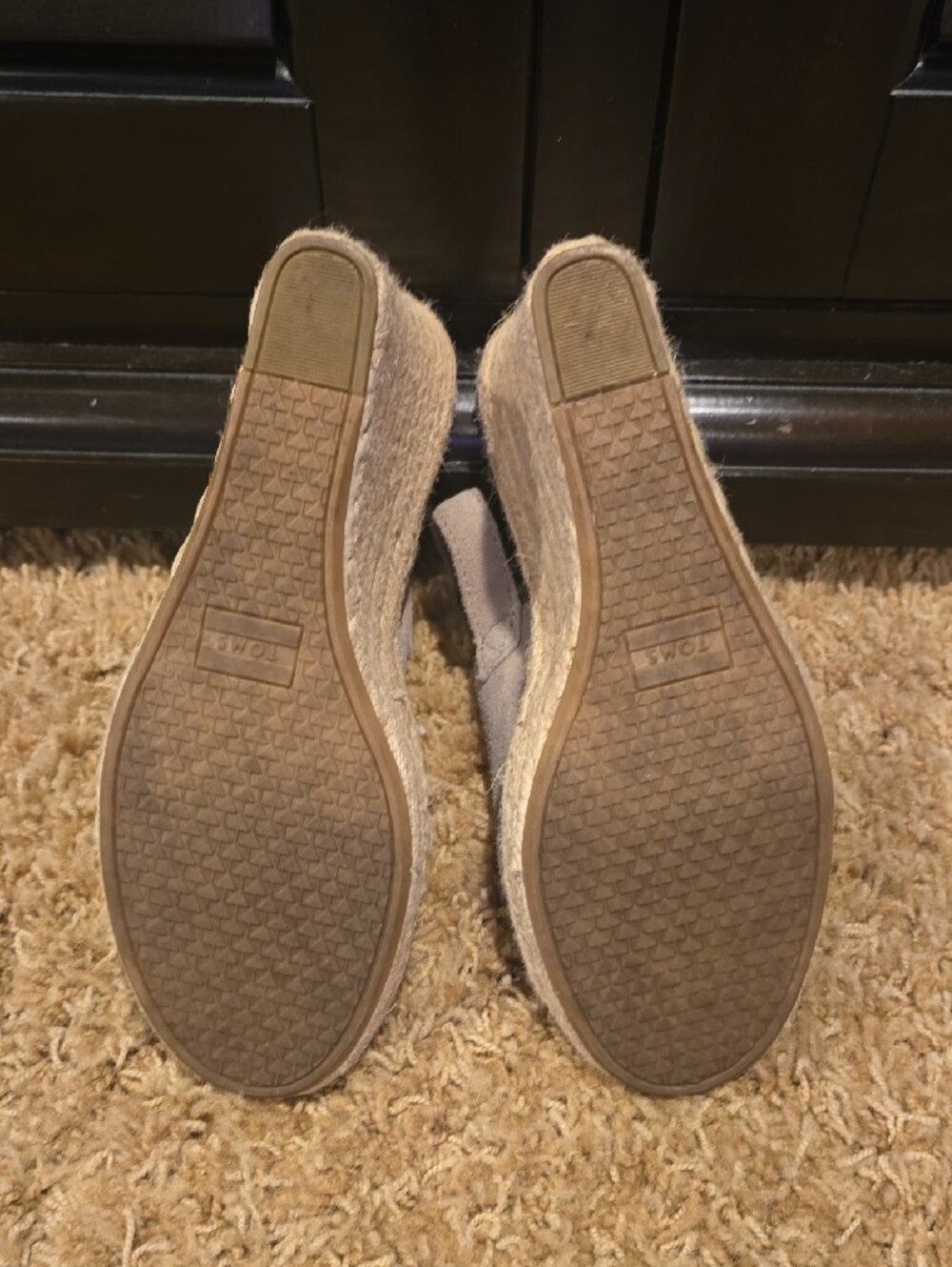 TOMS Gray Suede Espadrille Wedge Sandals - Picture 4 of 4
